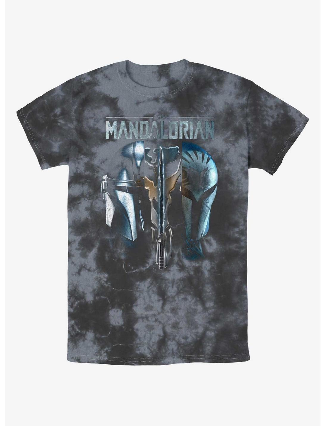 Star Wars The Mandalorian Din Djarin & Bo-Katan Mythosaur Tie-Dye T-Shirt BoxLunch Web Exclusive, BLKCHAR, hi-res