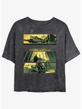 Star Wars The Mandalorian Bo-Katan's Castle On Kalevala Mineral Wash Crop Womens T-Shirt, BLACK, hi-res