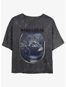 Star Wars The Mandalorian Alamites Attack Grogu Mineral Wash Womens Crop T-Shirt, , hi-res