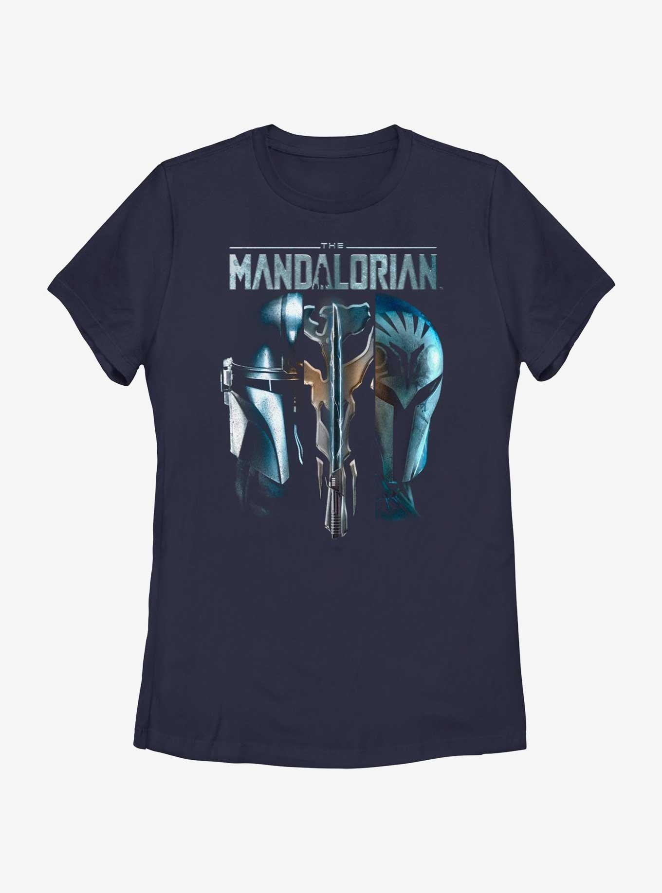 Star Wars The Mandalorian Din Djarin & Bo-Katan Mythosaur Womens T-Shirt BoxLunch Web Exclusive, , hi-res