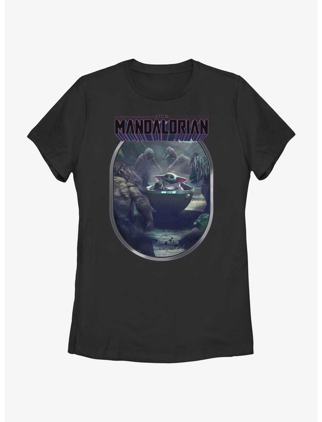Star Wars The Mandalorian Alamites Attack Grogu Womens T-Shirt, BLACK, hi-res
