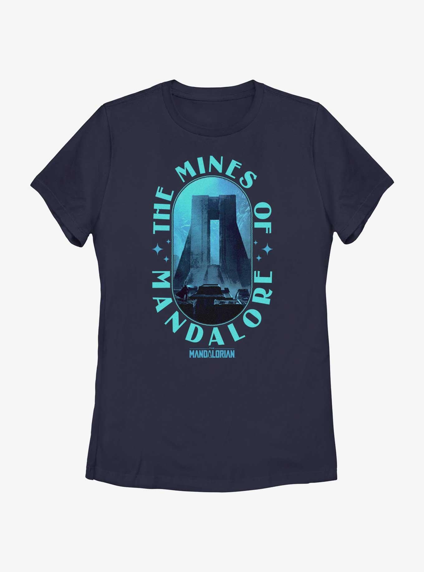 Star Wars The Mandalorian The Mines of Mandalore Womens T-Shirt, NAVY, hi-res