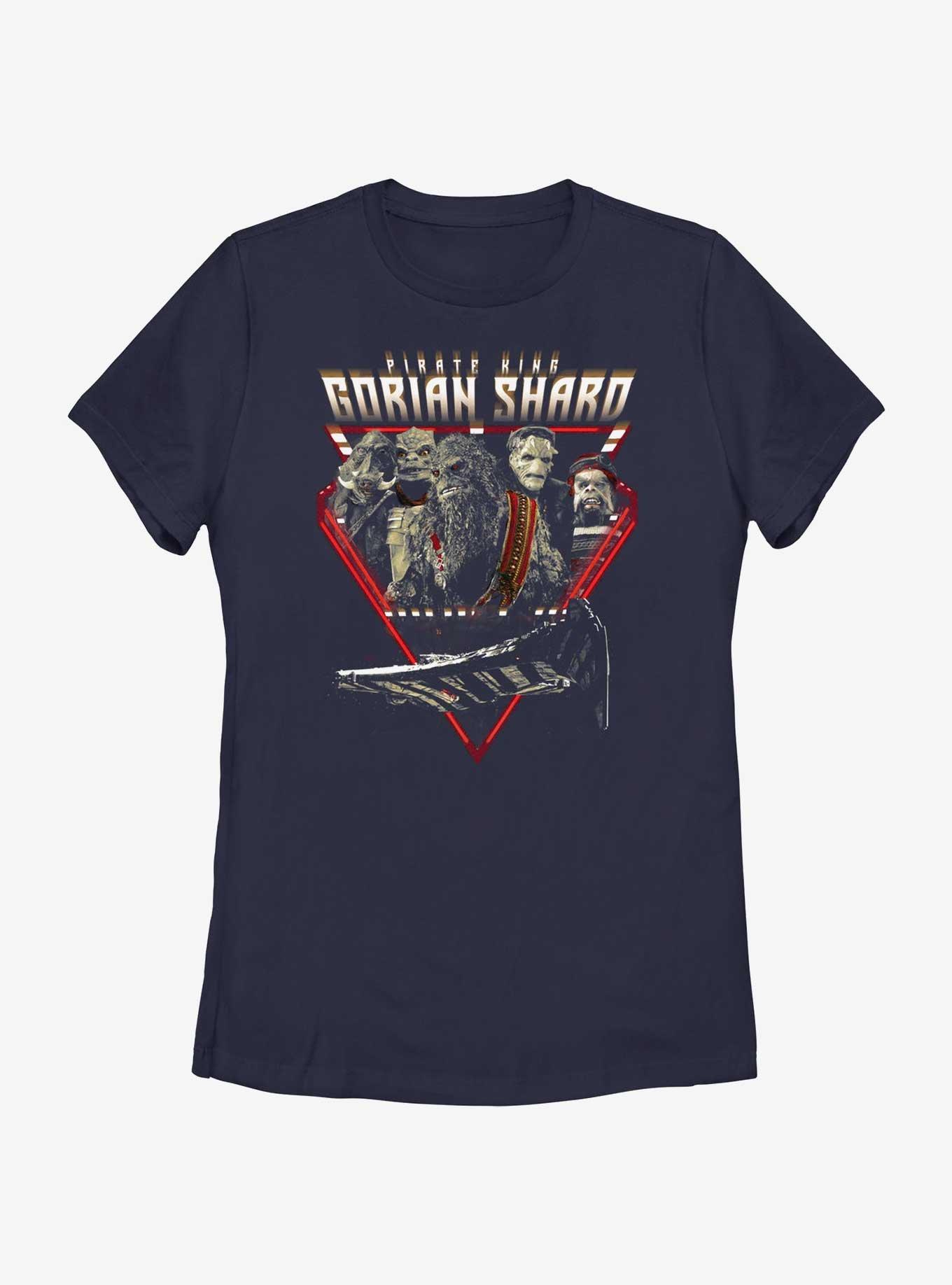 Star Wars The Mandalorian Pirate King Gorian Shard Womens T-Shirt, NAVY, hi-res