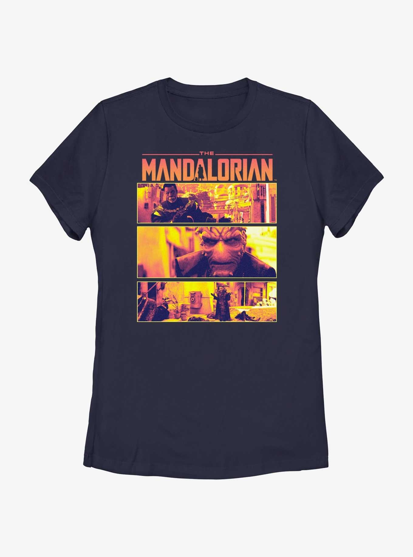 Star Wars The Mandalorian Pirates On Nevarro Standoff Womens T-Shirt, NAVY, hi-res