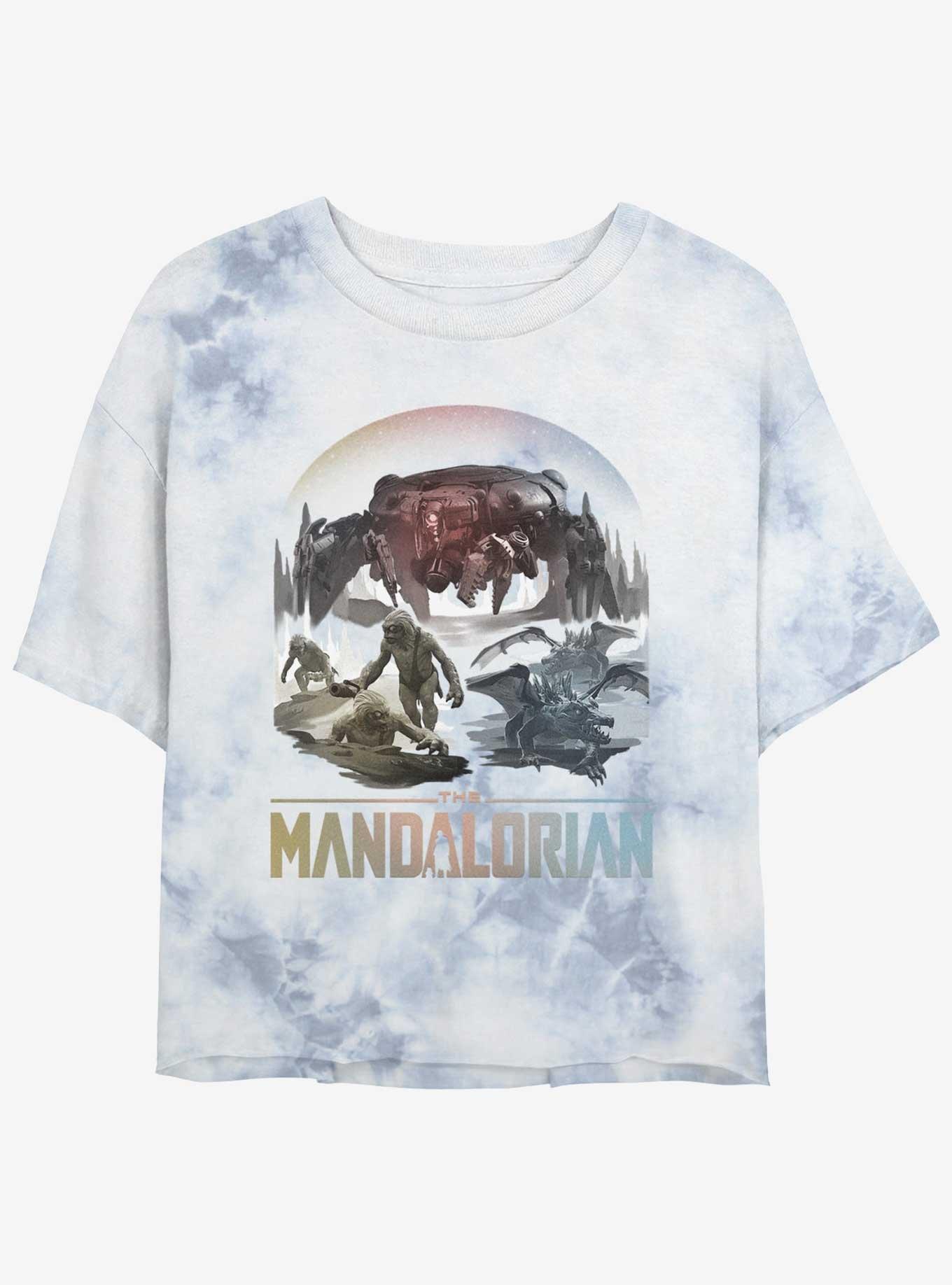 Star Wars The Mandalorian The Living Waters in the Mines of Mandalore Tie-Dye Womens Crop T-Shirt, WHITEBLUE, hi-res