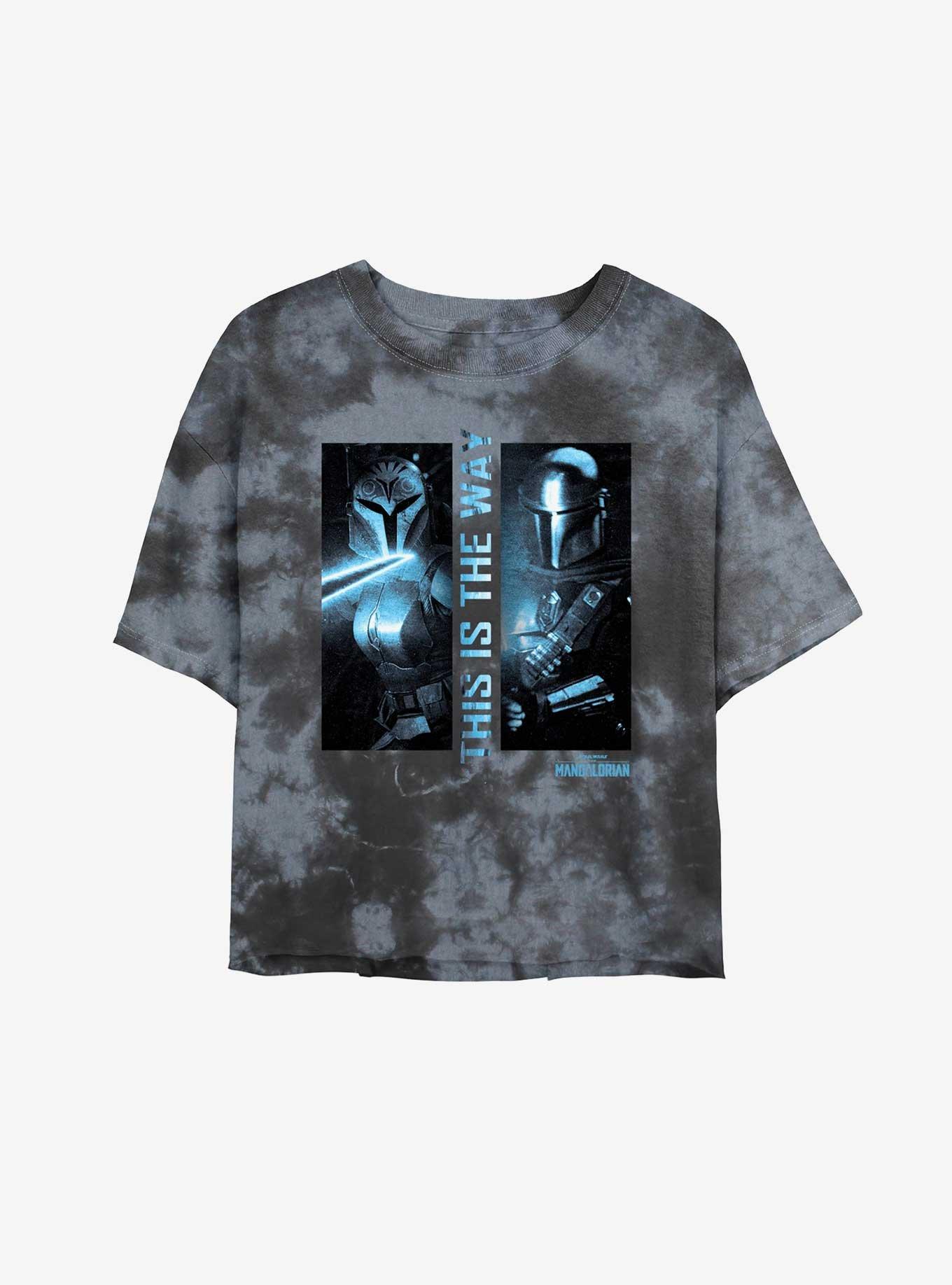 Star Wars The Mandalorian Dark Saber Tie-Dye Womens Crop T-Shirt, , hi-res