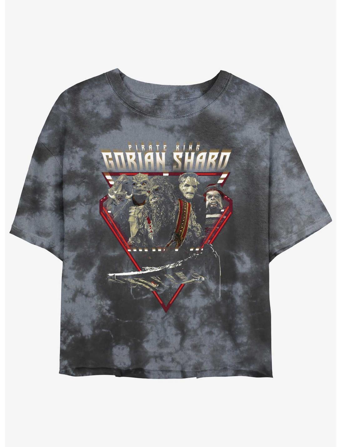 Star Wars The Mandalorian Pirate King Gorian Shard Tie-Dye Womens Crop T-Shirt, BLKCHAR, hi-res
