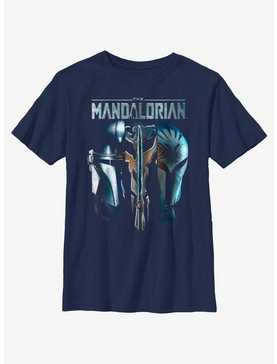 Star Wars The Mandalorian Din Djarin & Bo-Katan Mythosaur Youth T-Shirt BoxLunch Web Exclusive, , hi-res
