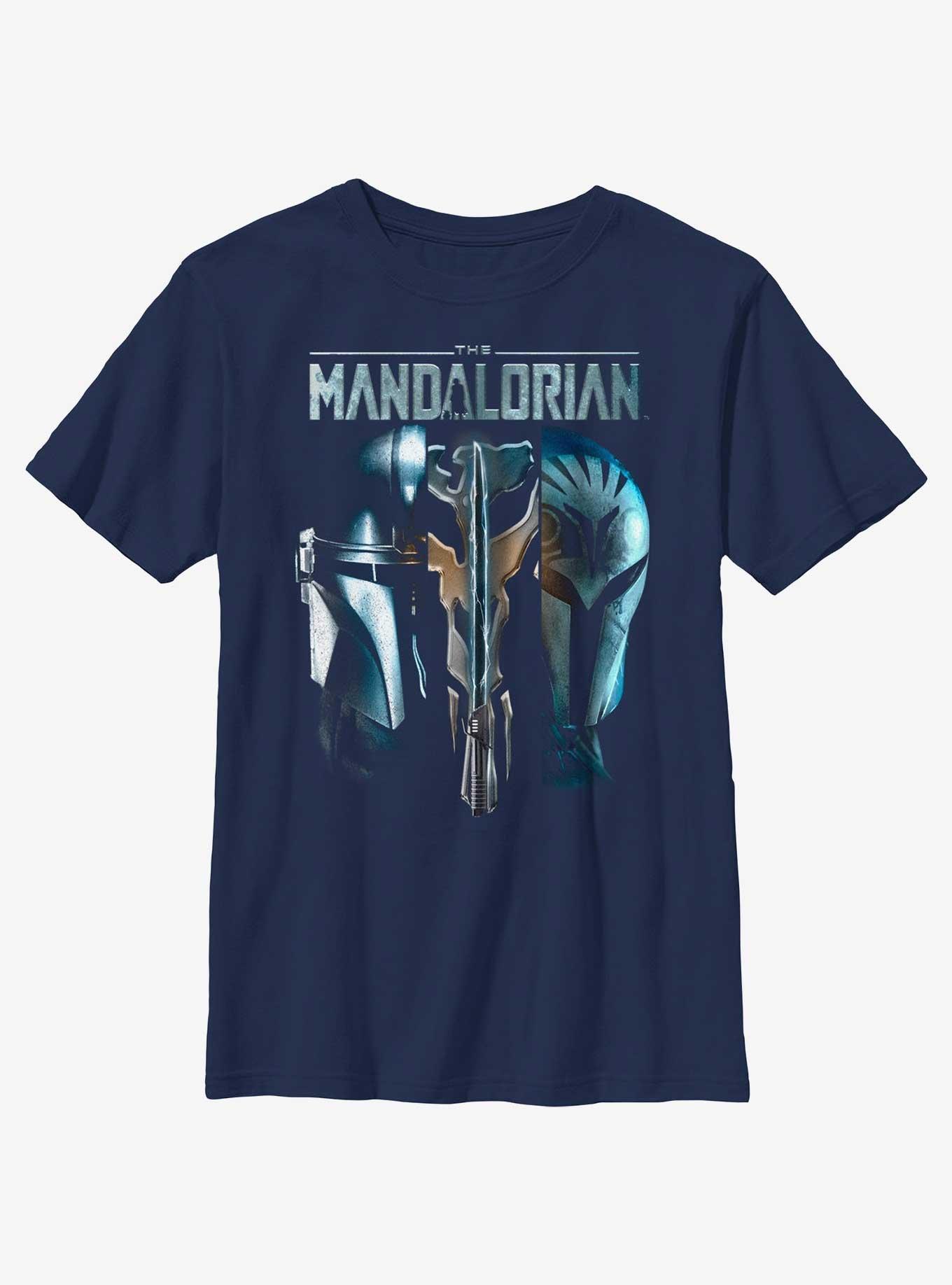 Star Wars The Mandalorian Din Djarin & Bo-Katan Mythosaur Youth T-Shirt BoxLunch Web Exclusive, , hi-res