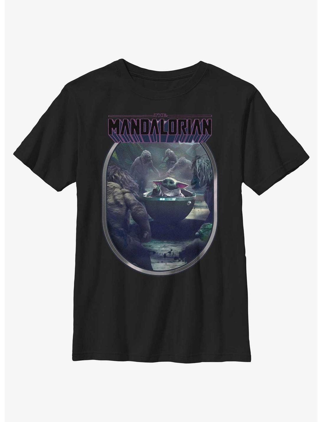 Star Wars The Mandalorian Alamites Attack Grogu Youth T-Shirt, BLACK, hi-res