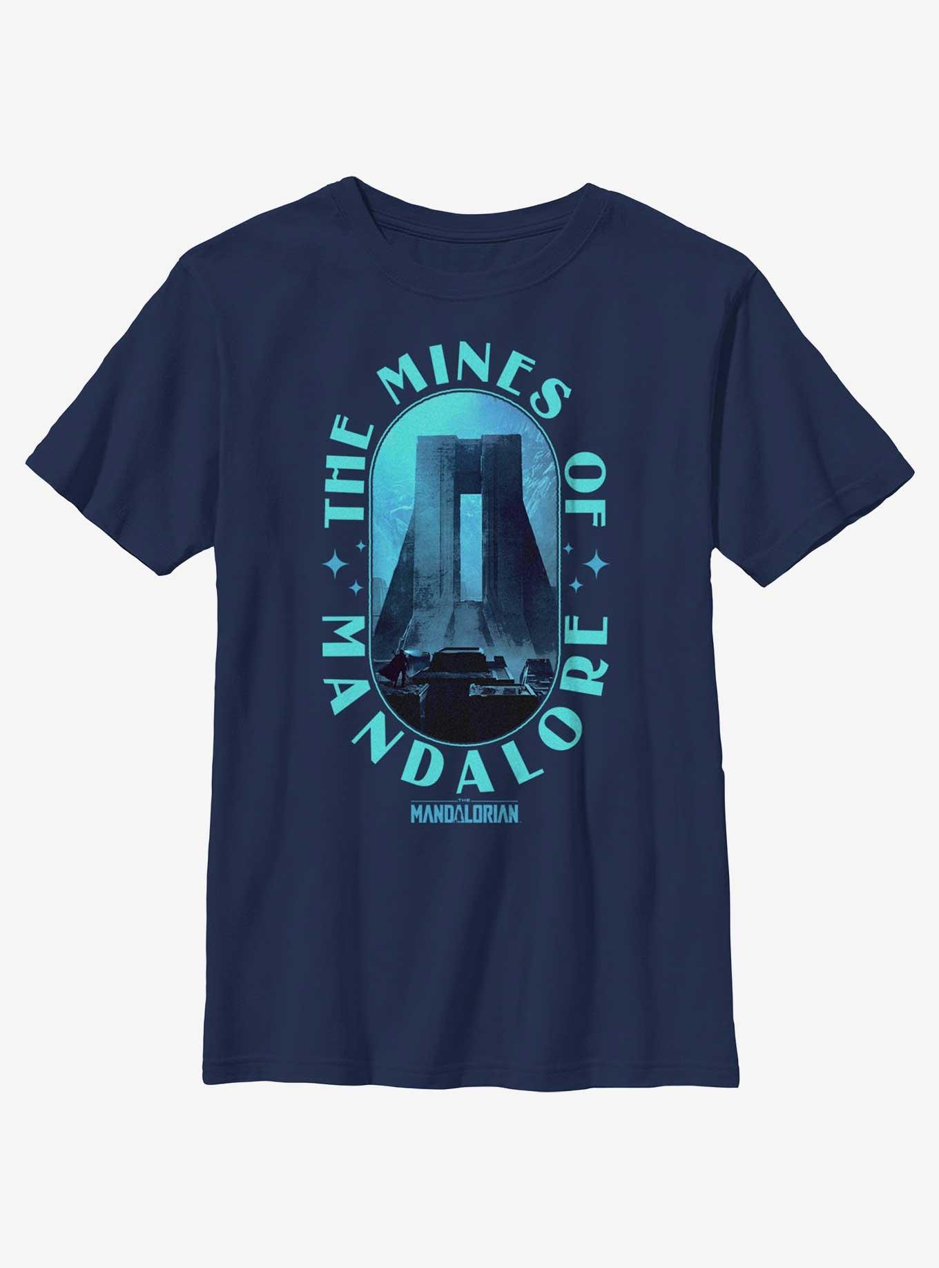 Star Wars The Mandalorian The Mines of Mandalore Youth T-Shirt, NAVY, hi-res