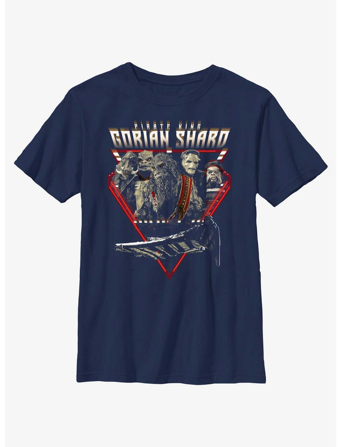 Star Wars The Mandalorian Pirate King Gorian Shard Youth T-Shirt, NAVY, hi-res