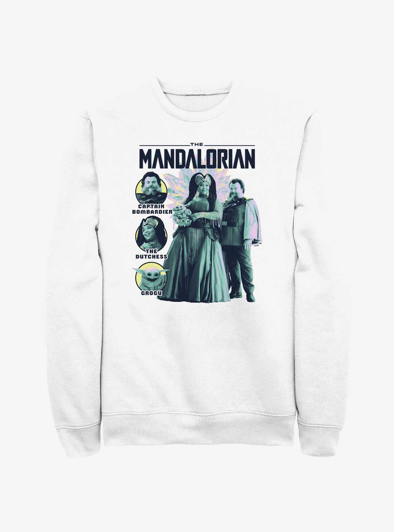 Star Wars The Mandalorian The Captain and The Dutchess Sweatshirt, WHITE, hi-res