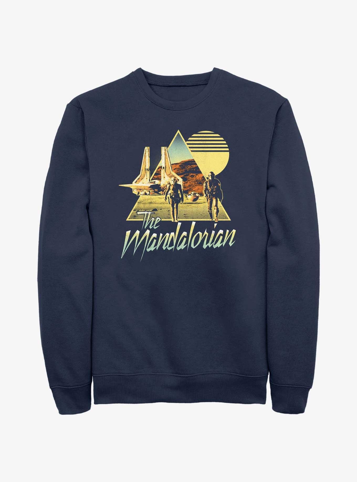 Star Wars The Mandalorian Bo-Katan & Din Djarin Sunset Nevarro Landing Sweatshirt BoxLunch Web Exclusive, , hi-res