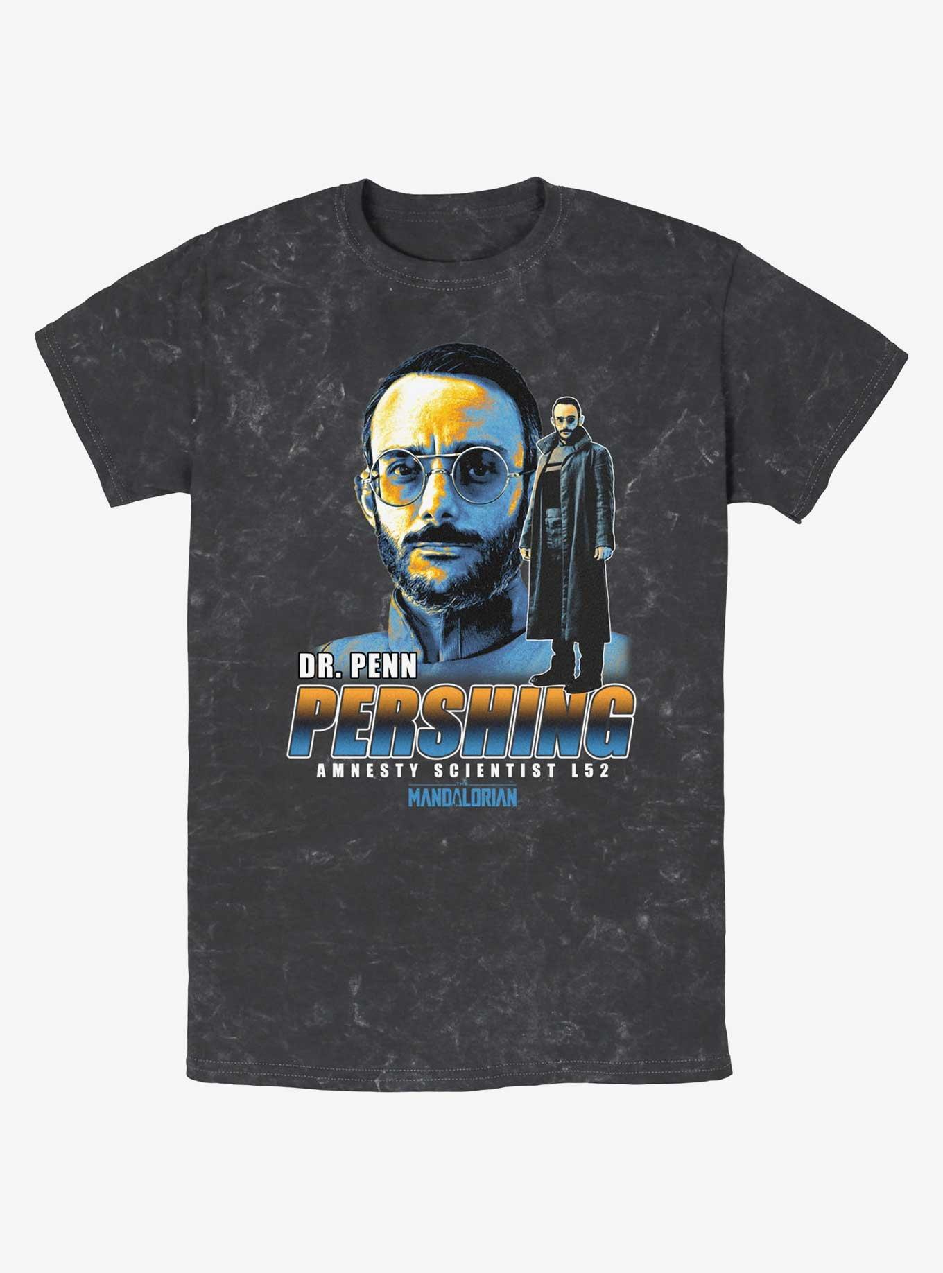 Star Wars The Mandalorian Amnesty Scientist Dr. Penn Pershing Mineral Wash T-Shirt, BLACK, hi-res