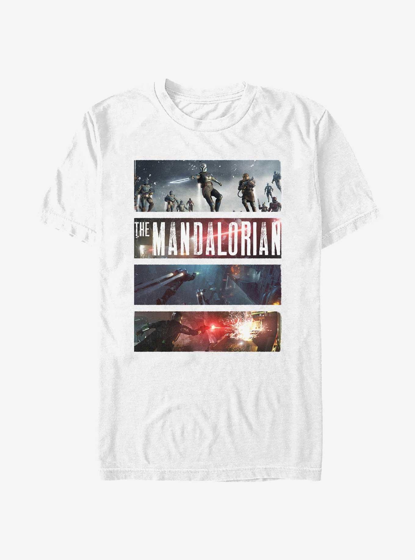 Star Wars The Mandalorian Big Battle T-Shirt, WHITE, hi-res