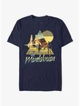 Star Wars The Mandalorian Bo-Katan & Din Djarin Sunset Nevarro Landing T-Shirt BoxLunch Web Exclusive, NAVY, hi-res