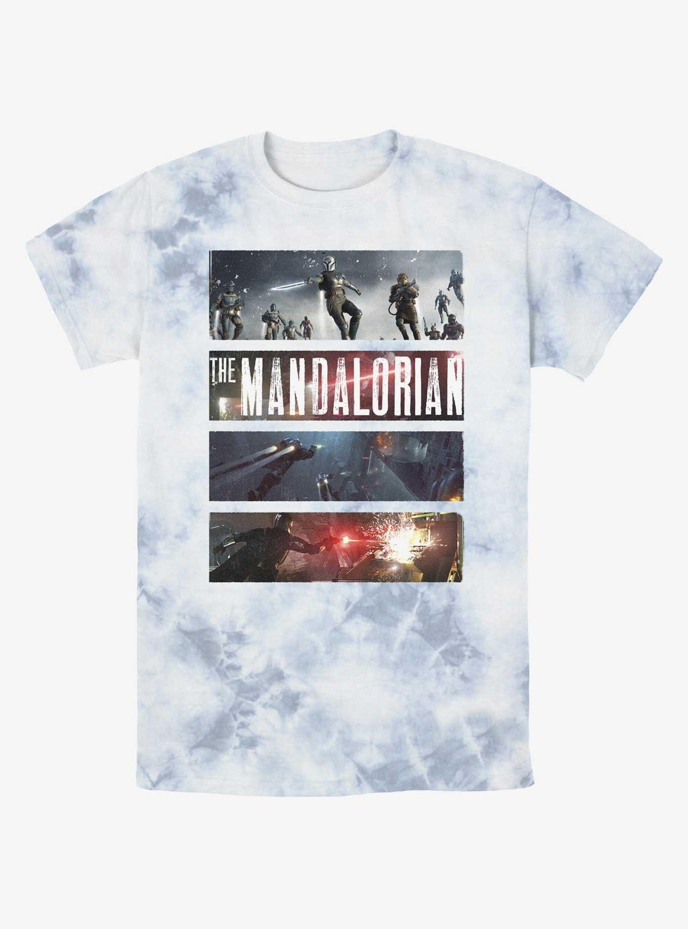 Star Wars The Mandalorian Big Battle Tie-Dye T-Shirt, WHITEBLUE, hi-res