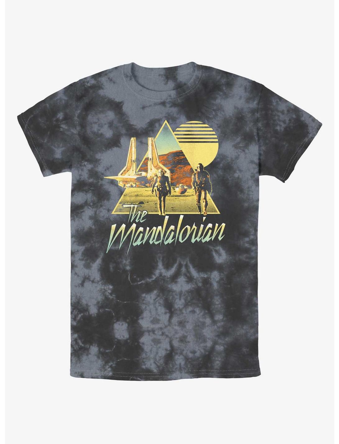 Star Wars The Mandalorian Bo-Katan & Din Djarin Sunset Nevarro Landing Tie-Dye T-Shirt BoxLunch Web Exclusive, BLKCHAR, hi-res
