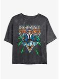 Star Wars The Mandalorian Bo-Katan Dogfight Mineral Wash Womens Crop T-Shirt, BLACK, hi-res