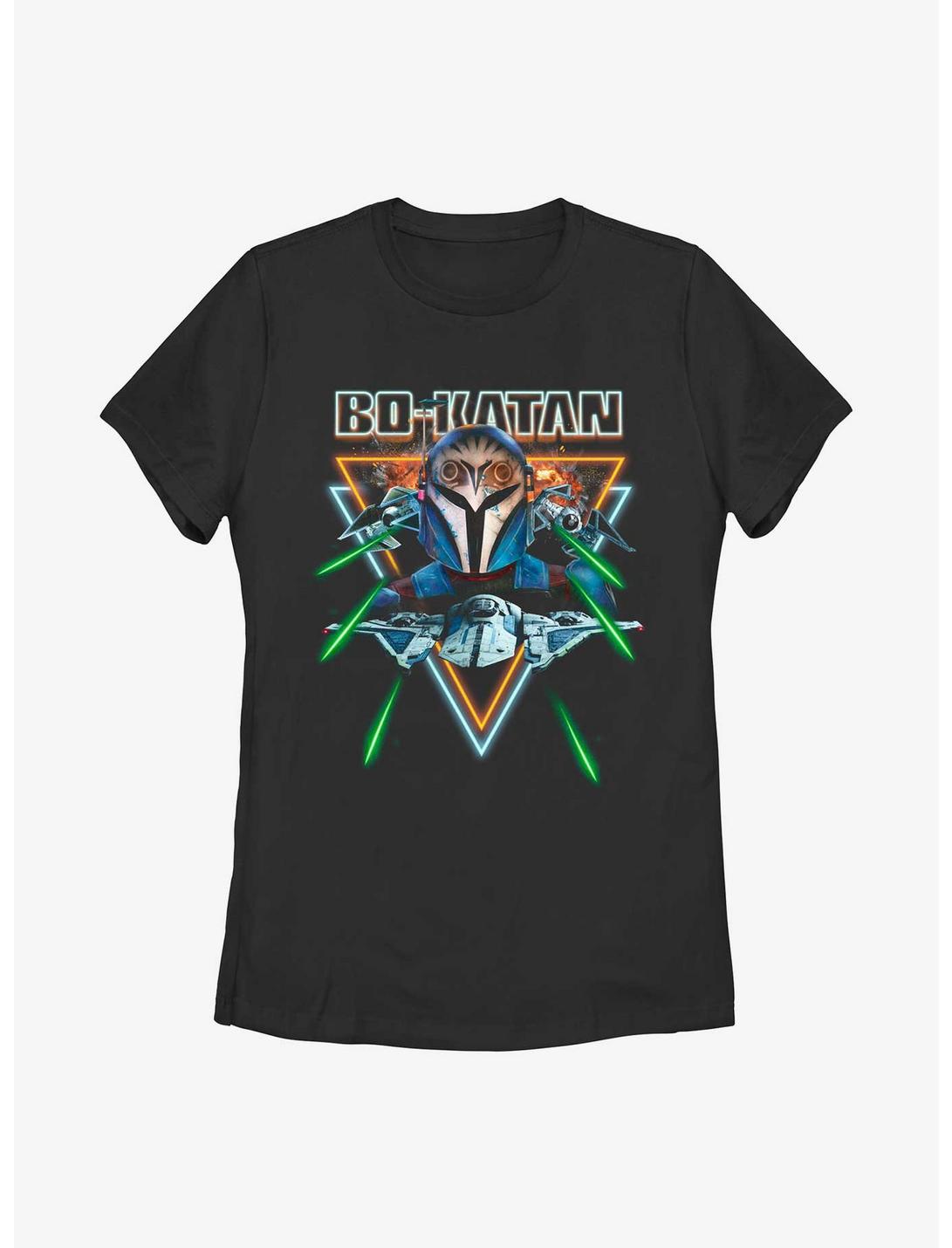 Star Wars The Mandalorian Bo-Katan Dogfight Womens T-Shirt, BLACK, hi-res