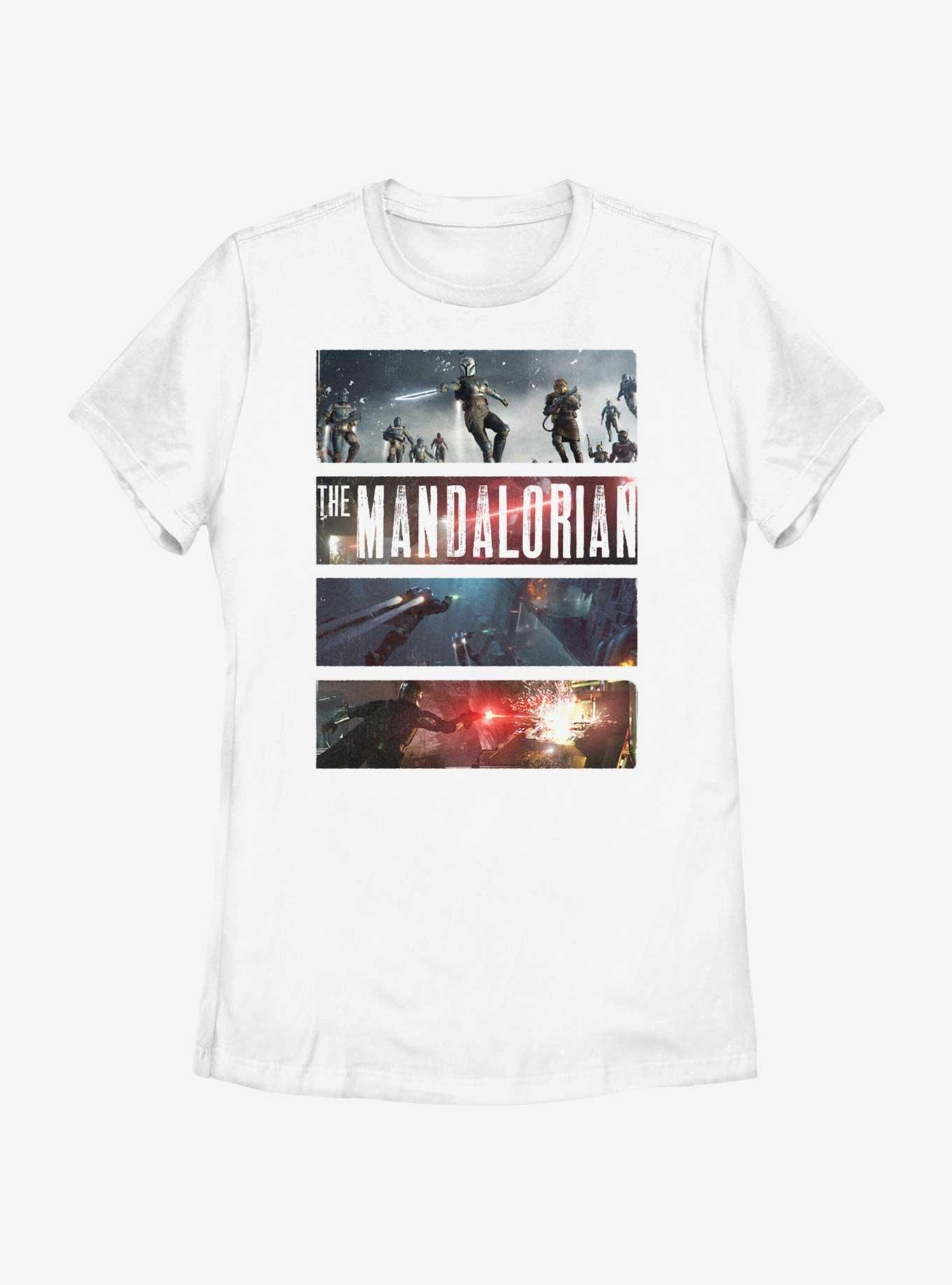 Star Wars The Mandalorian Big Battle Womens T-Shirt, WHITE, hi-res