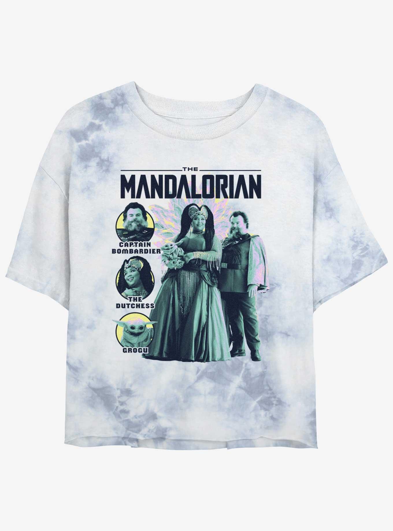 Star Wars The Mandalorian The Captain and The Dutchess Tie-Dye Womens Crop T-Shirt, WHITEBLUE, hi-res