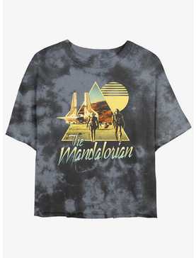 Star Wars The Mandalorian Bo-Katan & Din Djarin Sunset Nevarro Landing Tie-Dye Womens Crop T-Shirt BoxLunch Web Exclusive, , hi-res