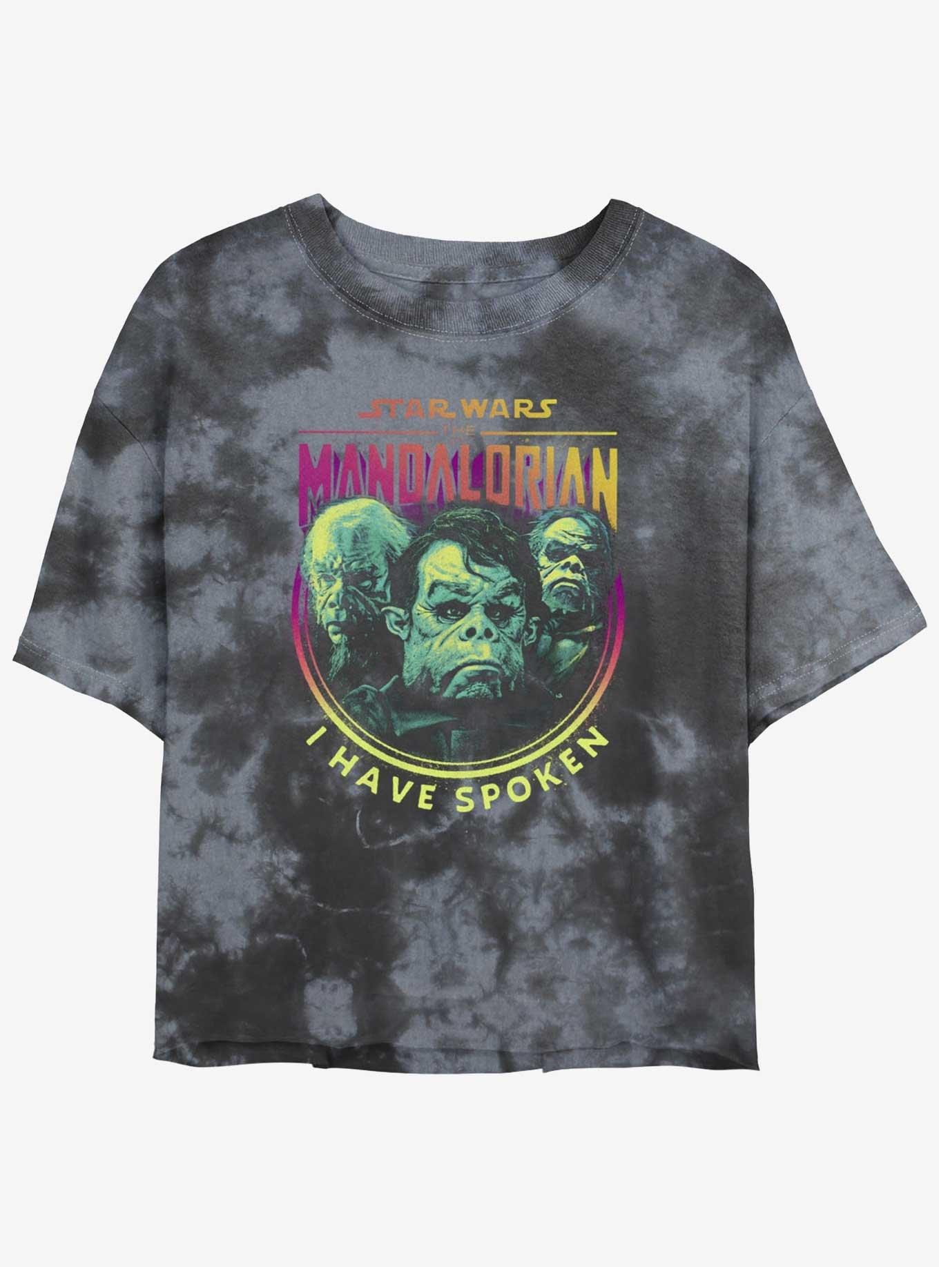 Star Wars The Mandalorian Ugnaught Engineers Tie-Dye Womens Crop T-Shirt, BLKCHAR, hi-res