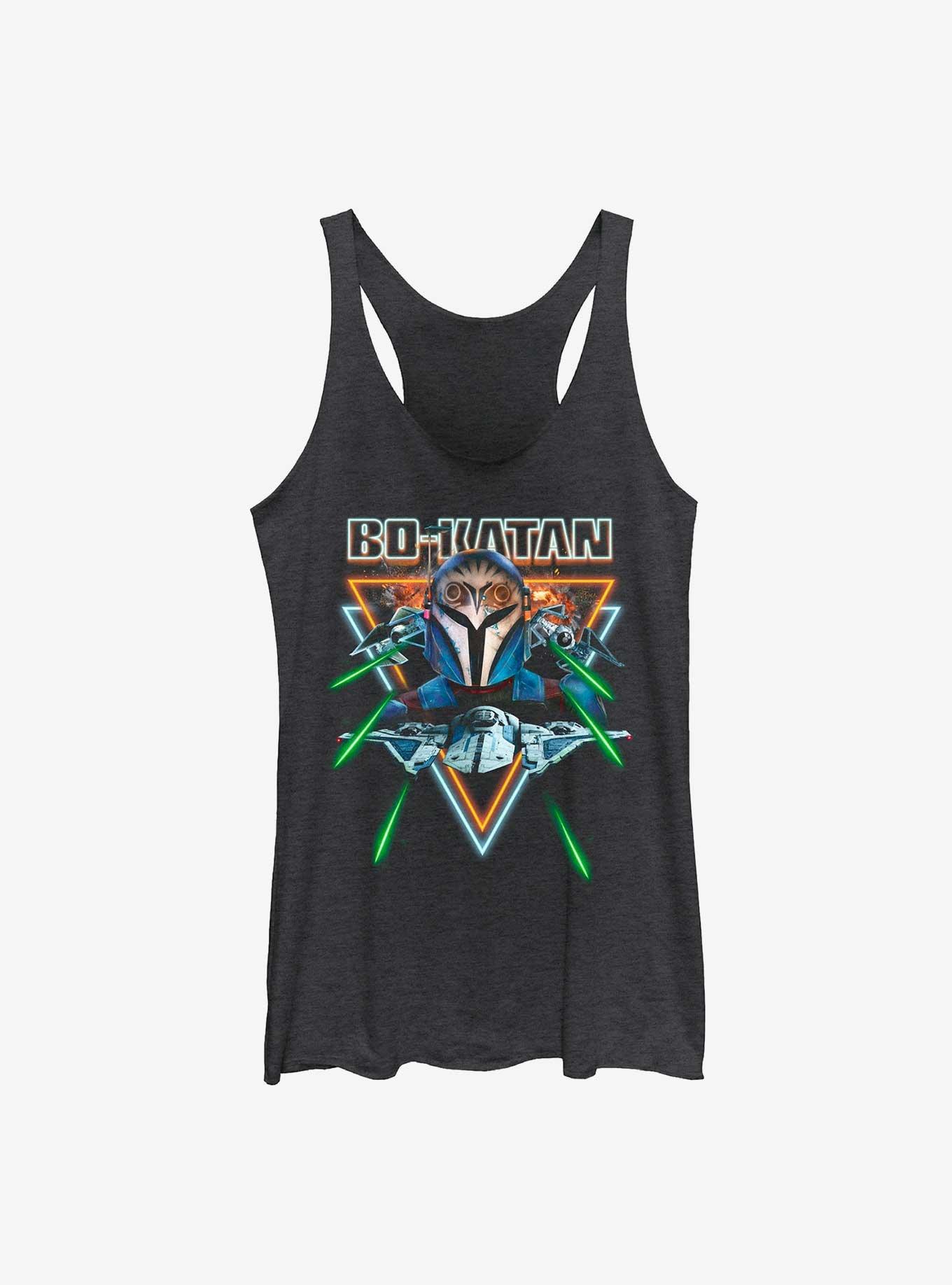 Star Wars The Mandalorian Bo-Katan Dogfight Womens Tank Top, BLK HTR, hi-res