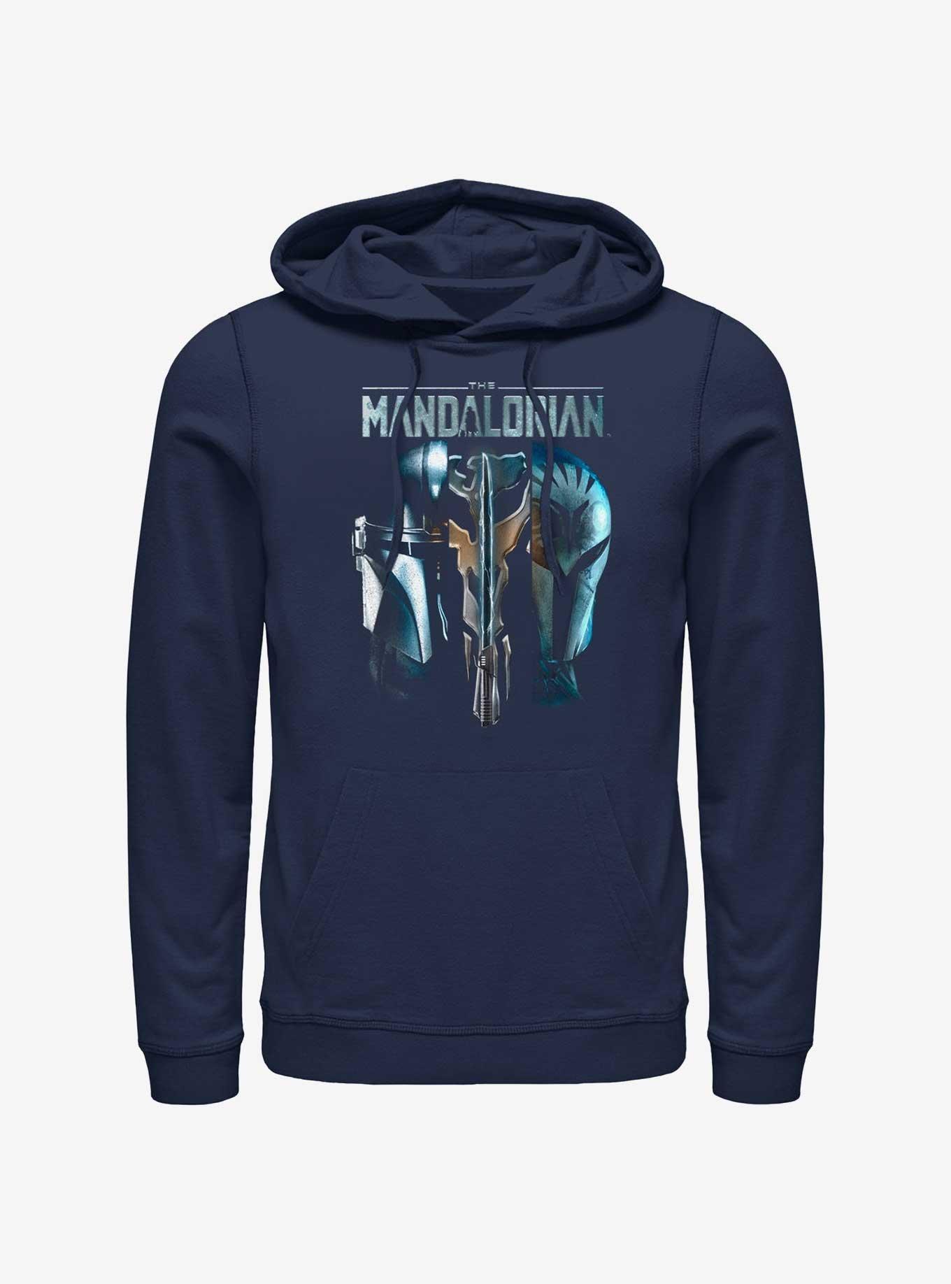 Star Wars The Mandalorian Din Djarin & Bo-Katan Mythosaur Hoodie Her Universe Web Exclusive, NAVY, hi-res