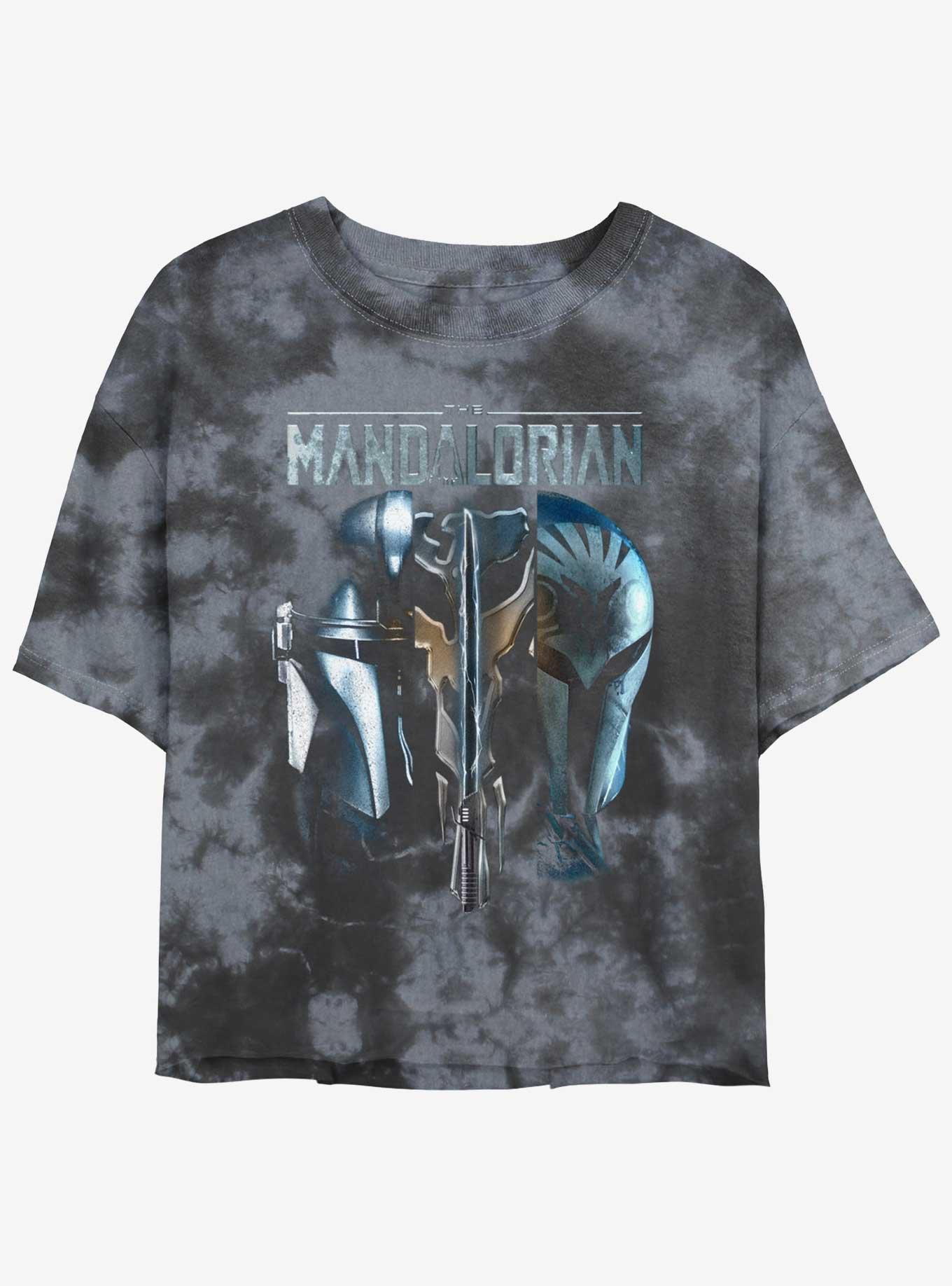Star Wars The Mandalorian Din Djarin & Bo-Katan Mythosaur Tie-Dye Womens Crop T-Shirt Her Universe Web Exclusive, , hi-res