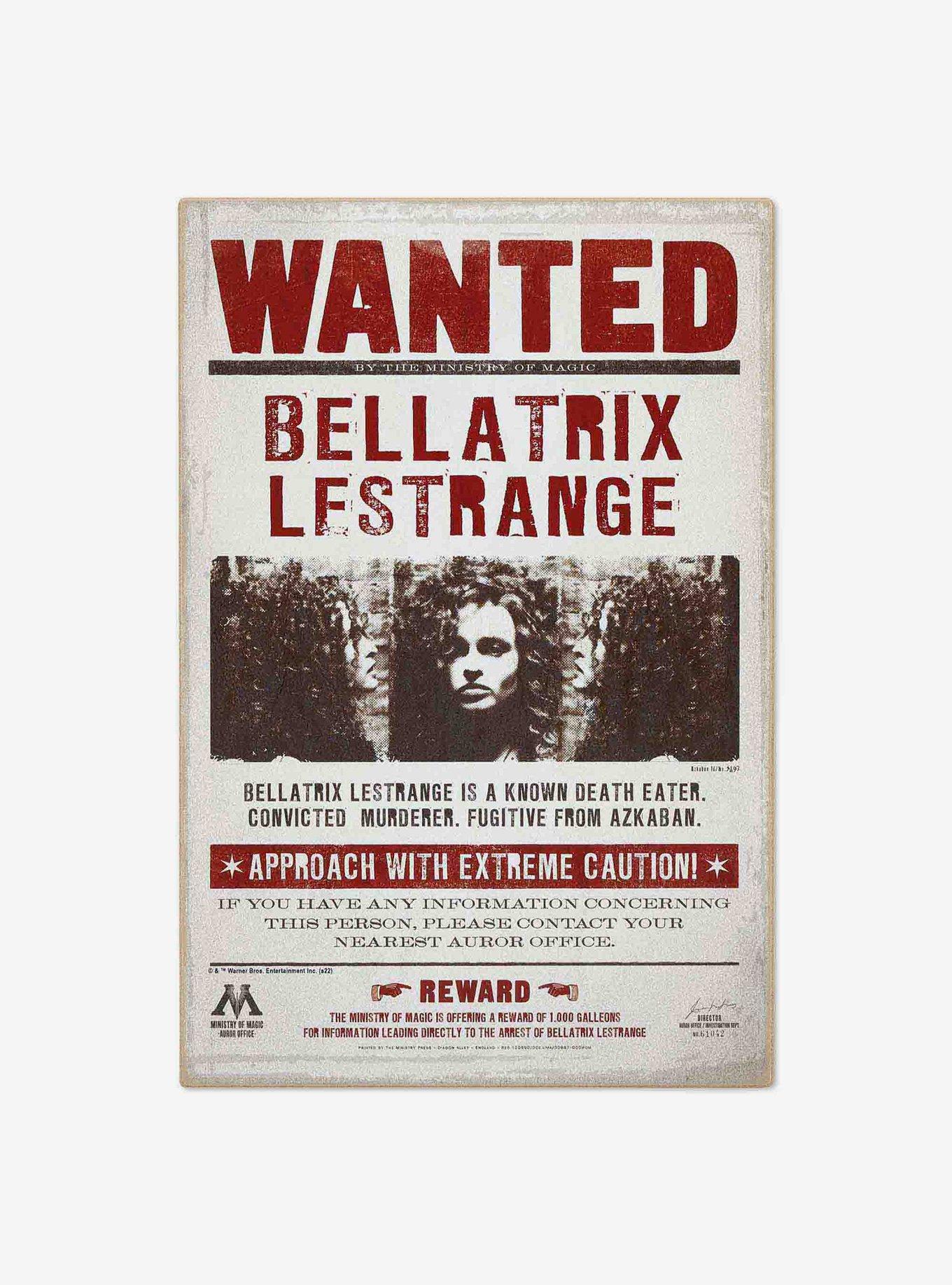 Harry Potter Bellatrix Lestrange Wanted Poster Wood Wall Decor, , hi-res