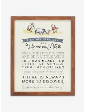 Plus Size Disney Winnie The Pooh Bother Free Day Framed Wood Wall Decor, , hi-res