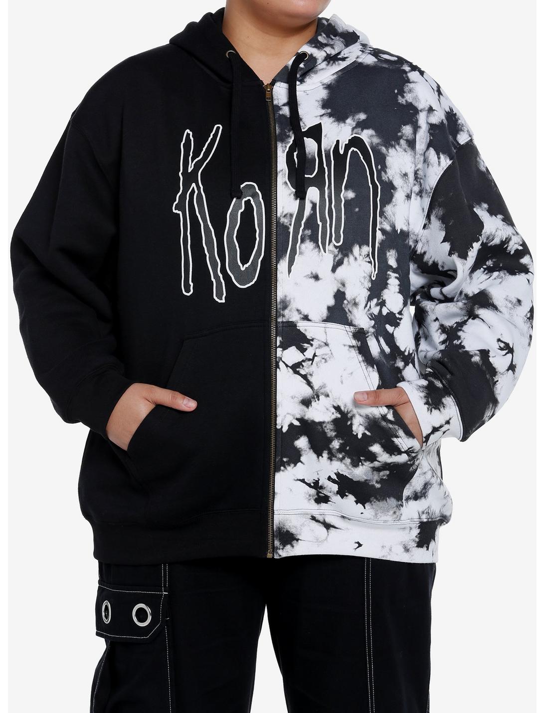 Korn Logo Split Dye Girls Hoodie Plus Size, MULTI, hi-res