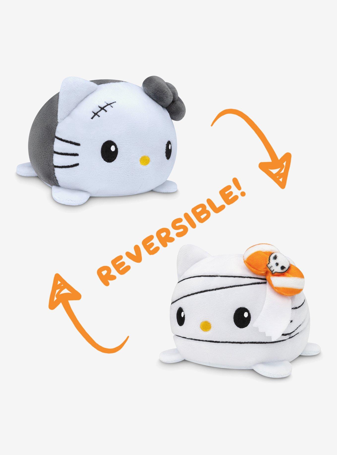 Reversible Hello Kitty Plushie (Happy) (White/Blue)