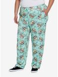 Star Wars The Mandalorian Grogu & Frogs Allover Print Plus Size Sleep Pants - BoxLunch Exclusive, LIGHT GREEN, hi-res