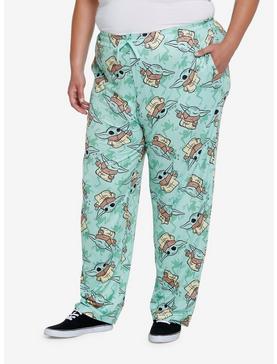 Star Wars The Mandalorian Grogu & Frogs Allover Print Plus Size Sleep Pants - BoxLunch Exclusive, , hi-res