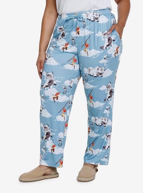 Avatar The Last Airbender Appa Aang Allover Print Plus Size Sleep Pants BoxLunch Exclusive BoxLunch