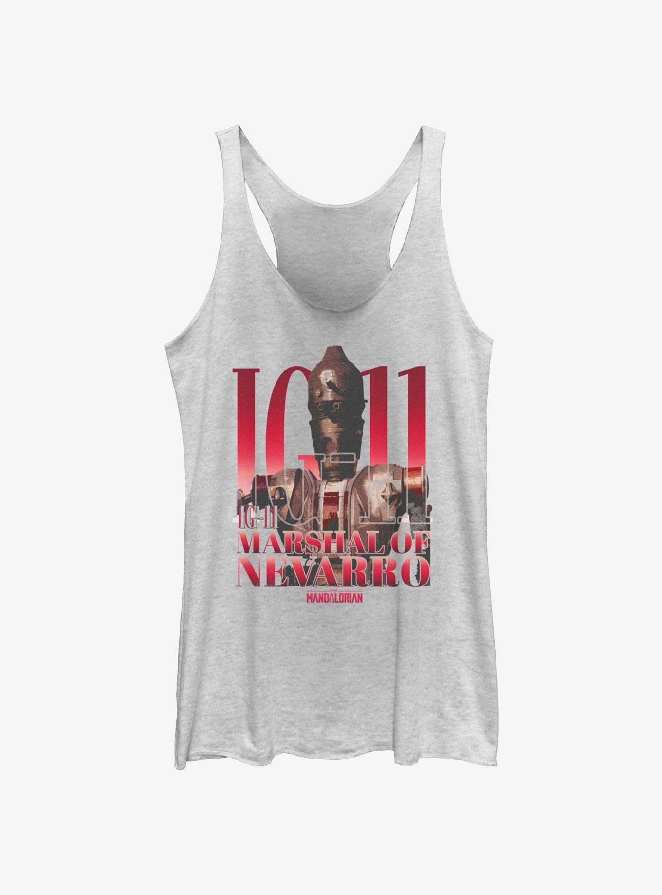 Star Wars The Mandalorian IG-11 Marshal Of Nevarro Womens Tank Top, WHITE HTR, hi-res