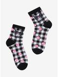 Sanrio Kuromi Gingham Quarter Crew Socks - BoxLunch Exclusive, , hi-res