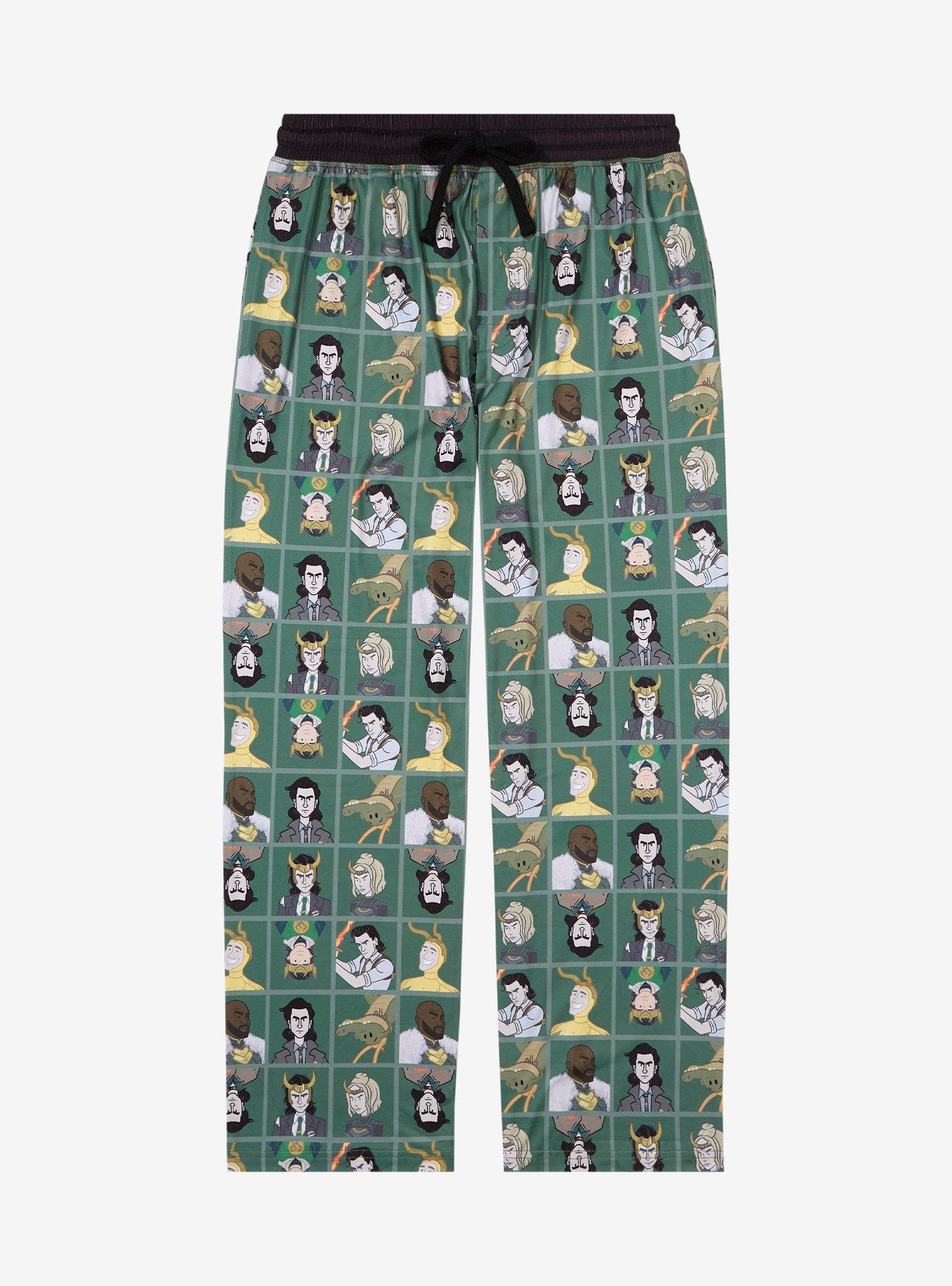 Marvel Loki Character Grid Plus Size Sleep Pants - BoxLunch Exclusive, HUNTER GREEN, hi-res