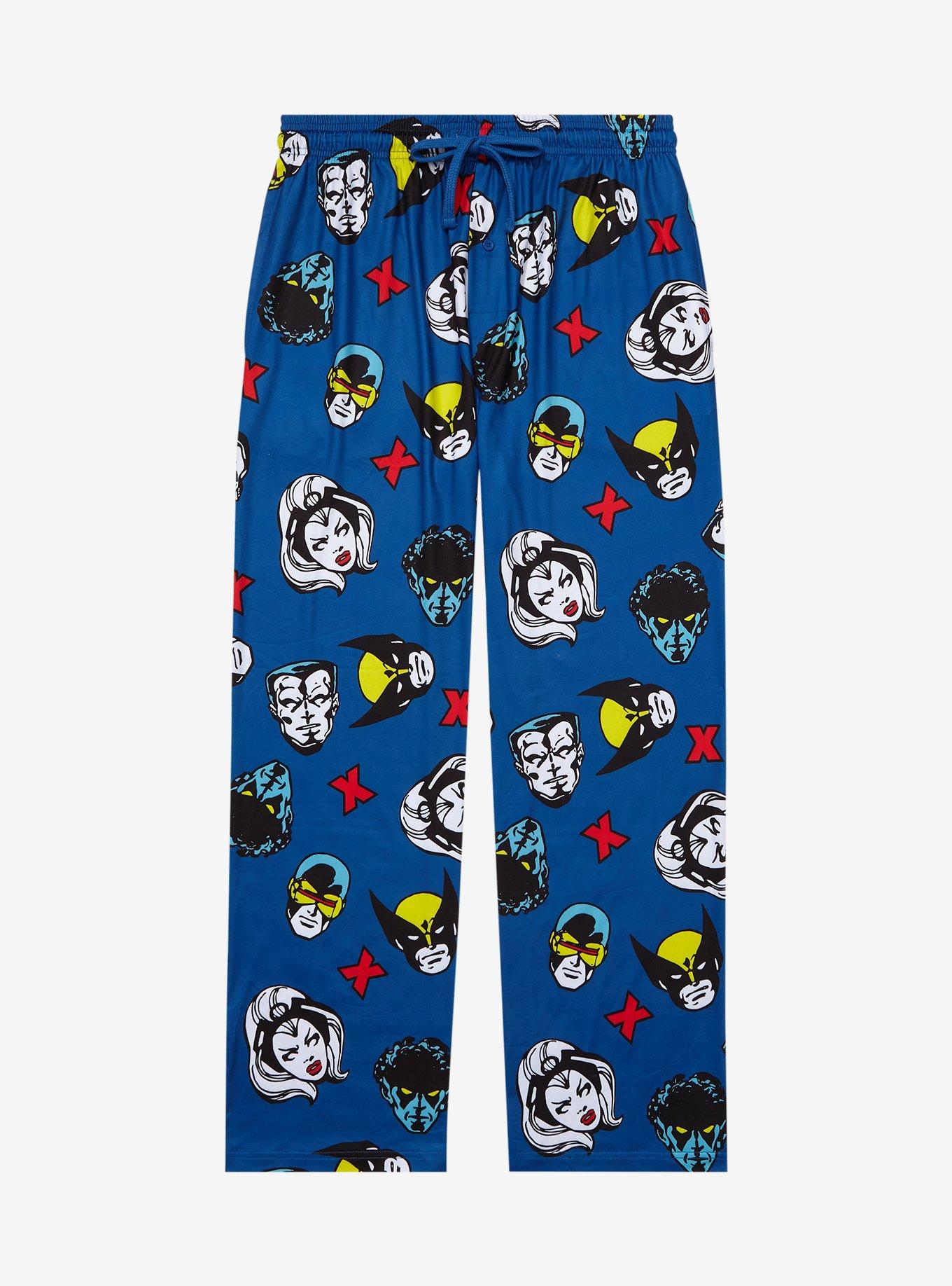 Marvel X-Men Character Portraits Allover Print Sleep Pants - BoxLunch Exclusive , BLUE, hi-res