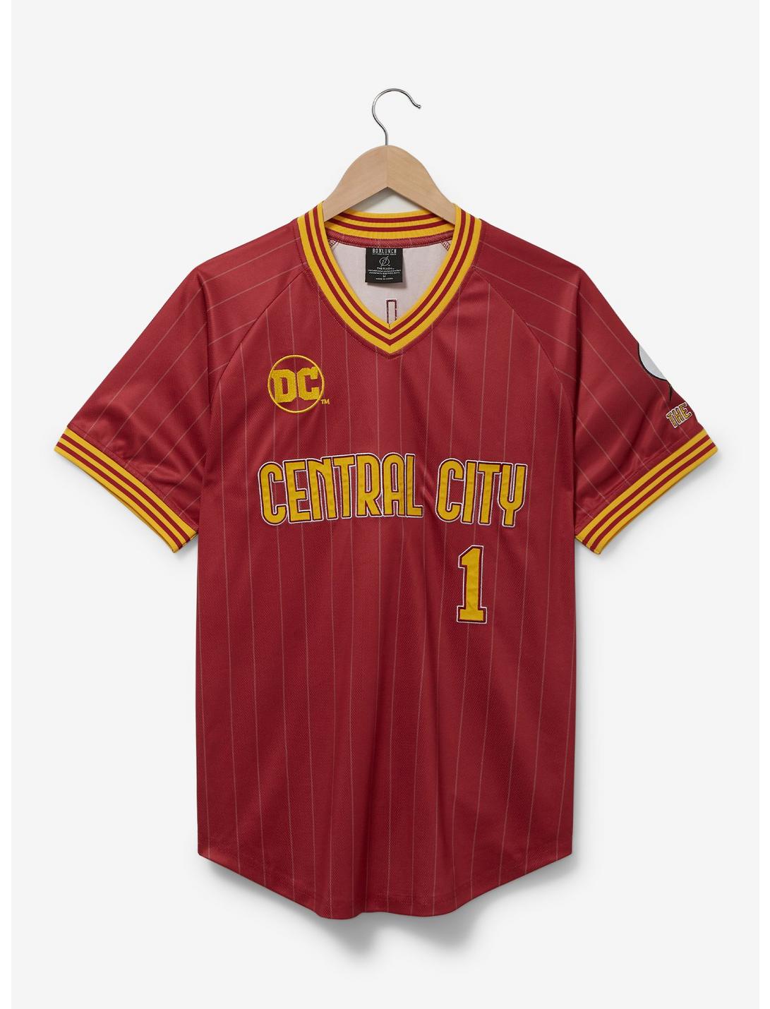 DC Comics The Flash Central City Batting Jersey - BoxLunch Exclusive, RED, hi-res
