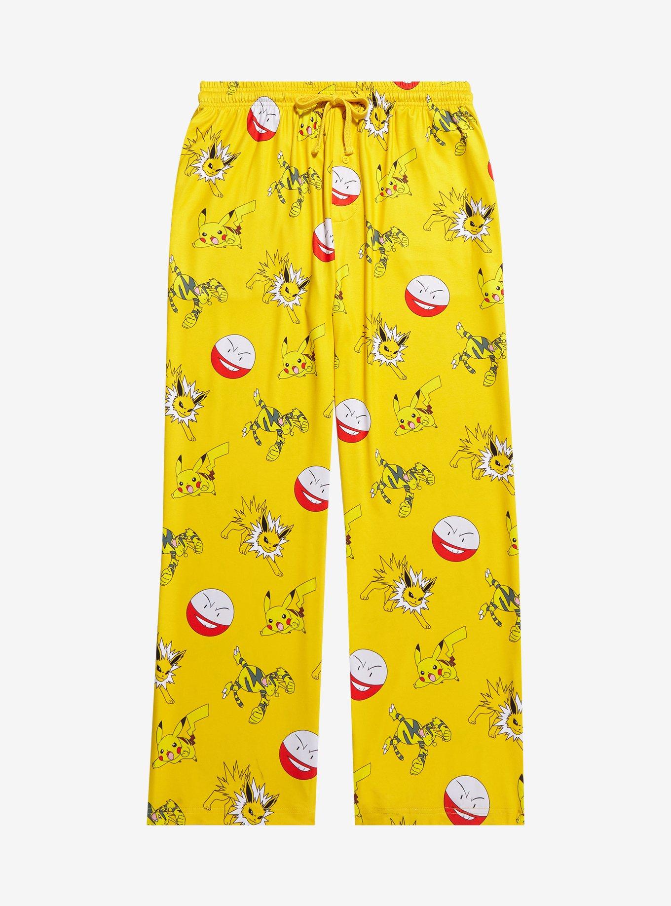 Pokémon Electric Type Allover Print Women's Plus Size Sleep Pants - BoxLunch Exclusive, LIGHT YELLOW, hi-res