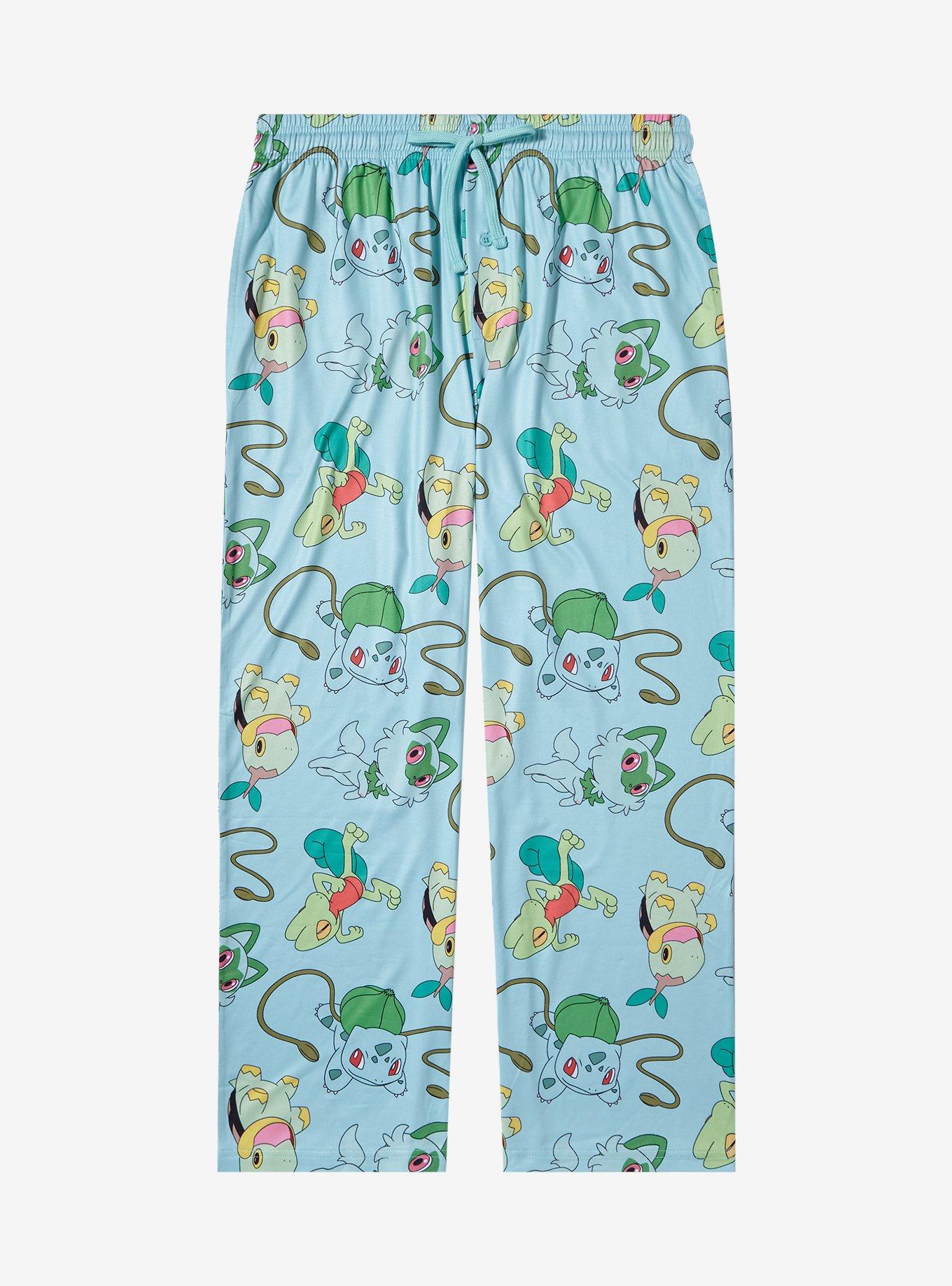 Pok&eacute;mon Grass Type Allover Print Women's Plus Size Sleep Pants - BoxLunch Exclusive, LIGHT GREEN, hi-res