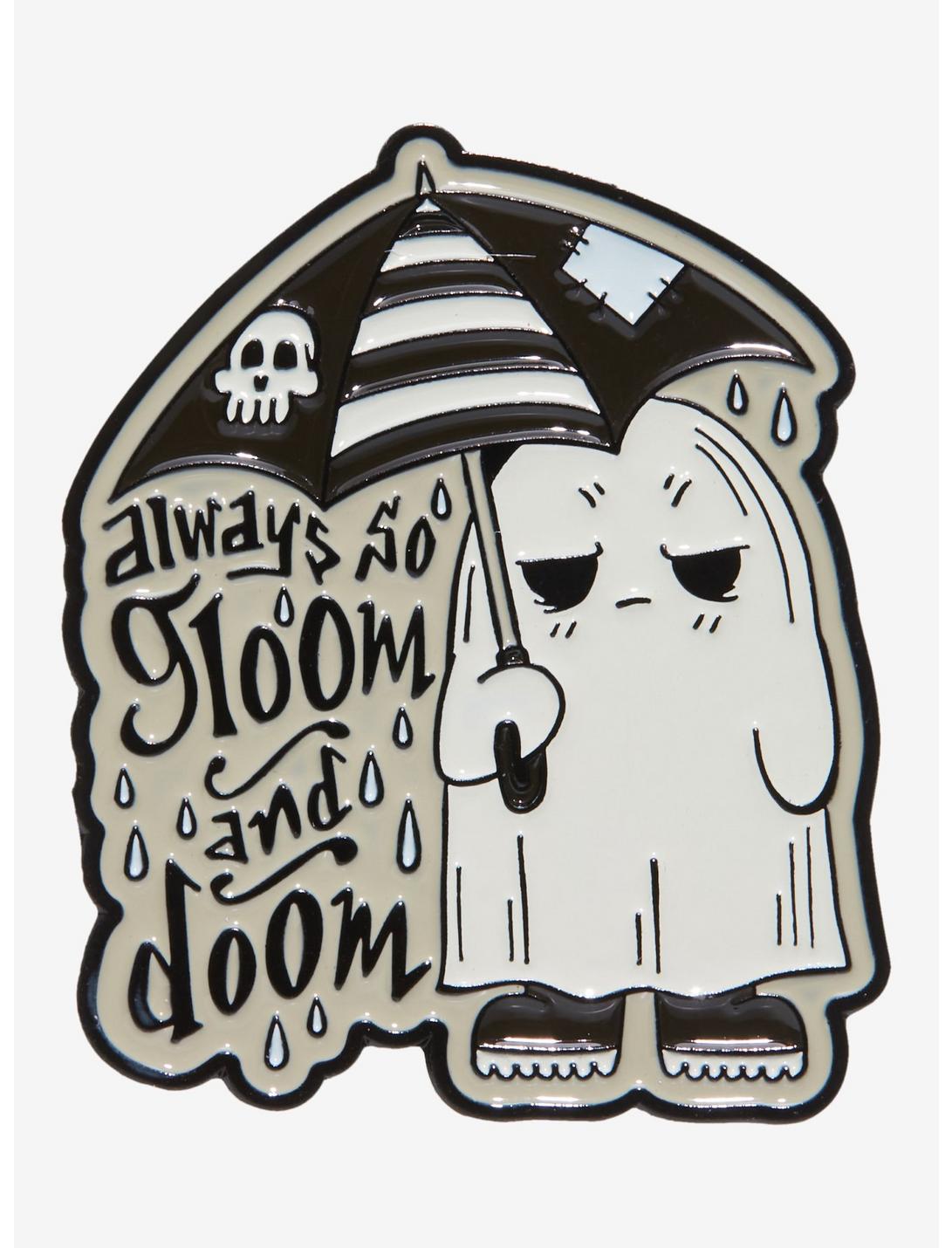 Gloom & Doom Ghost Enamel Pin, , hi-res