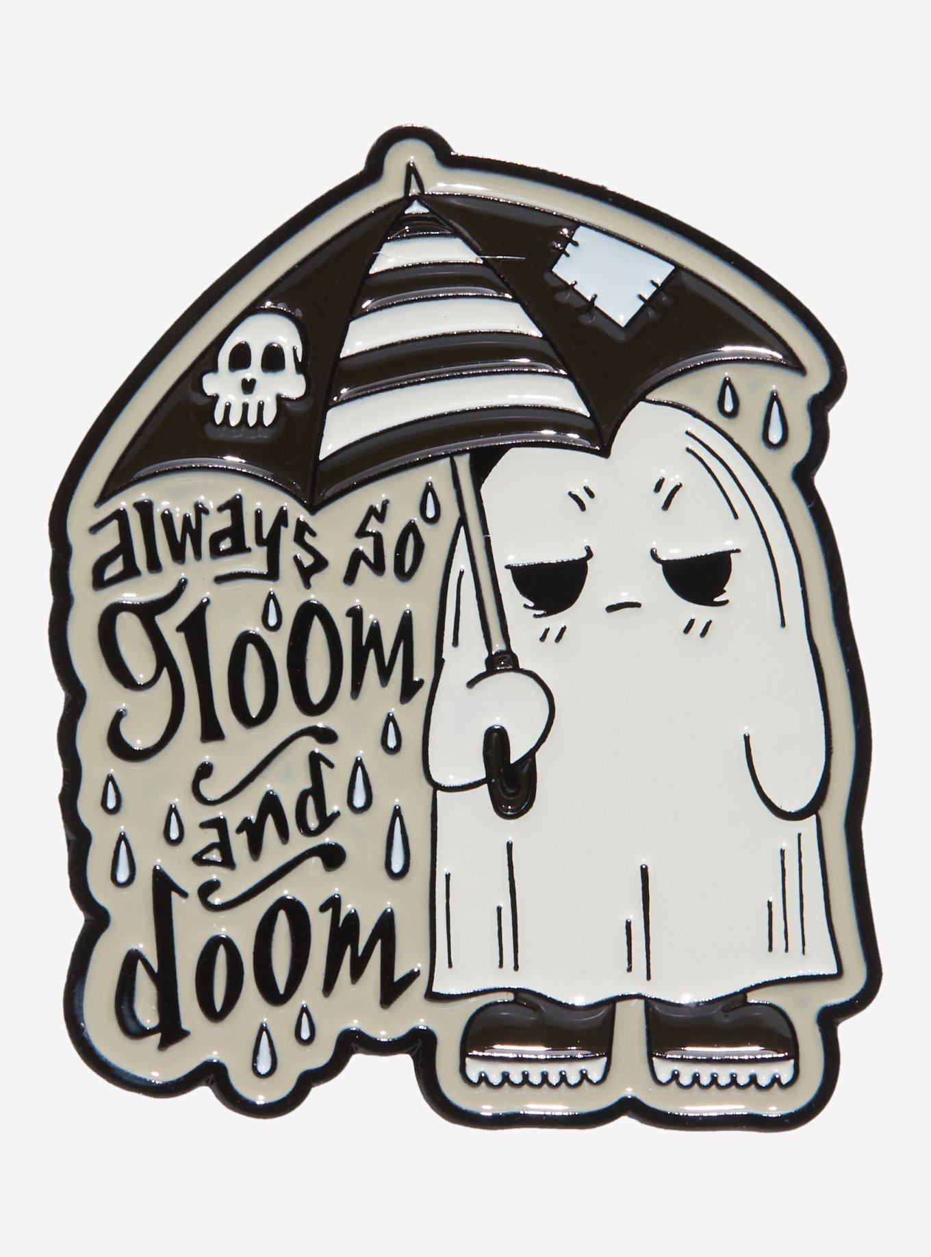 Gloom & Doom Ghost Enamel Pin, , hi-res
