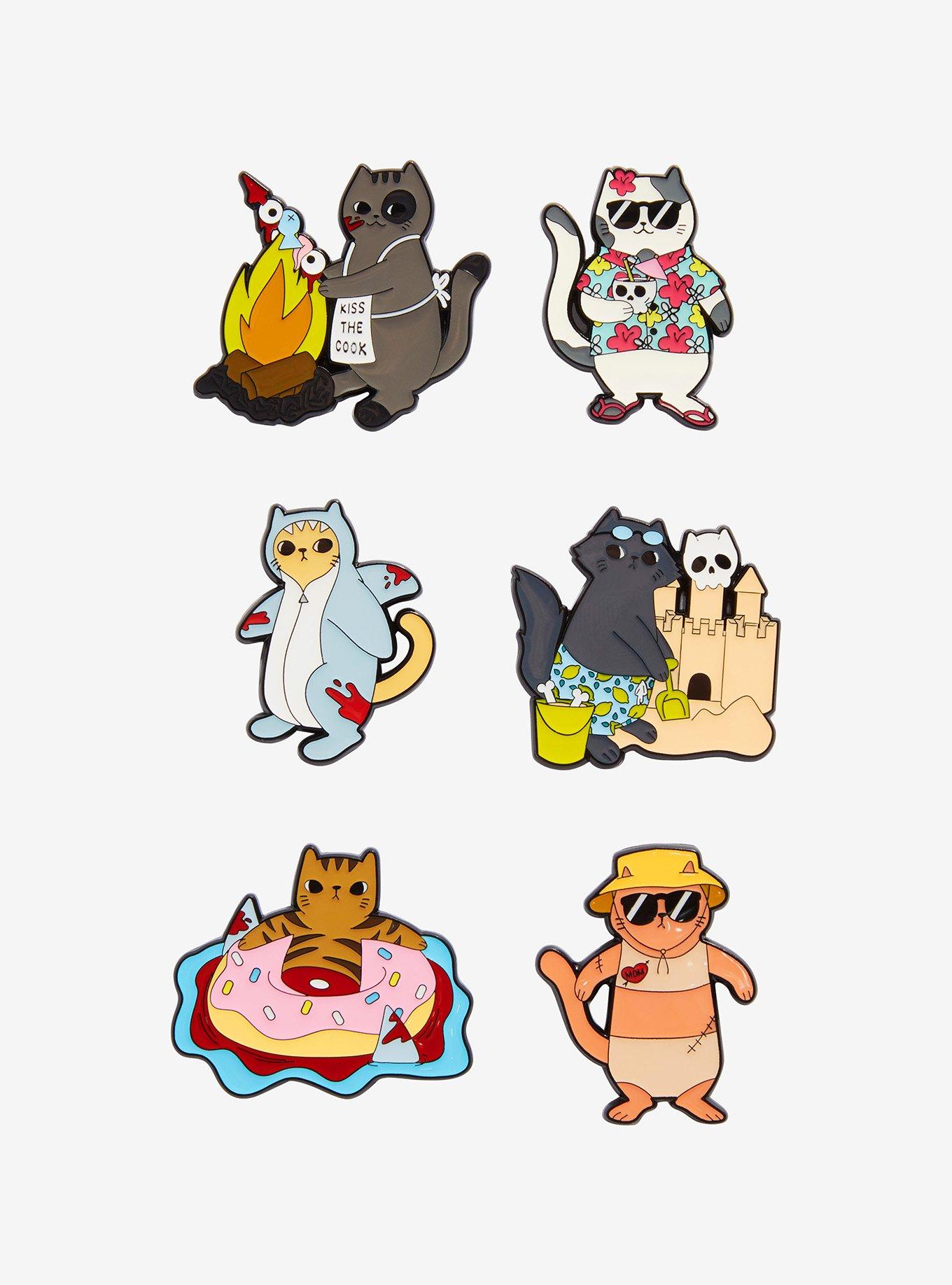 Horror Cats Summer Fun Blind Box Enamel Pin, , hi-res