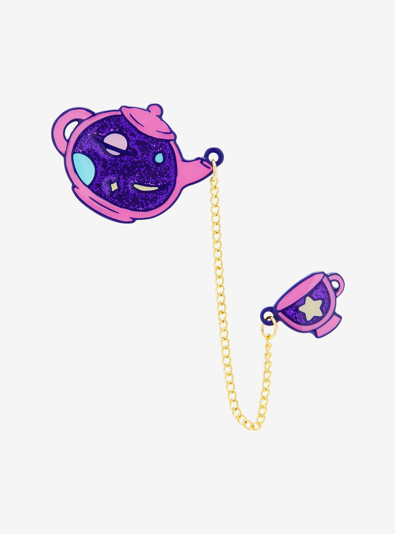 Celestial Tea Party Chain Enamel Pin Set, , hi-res